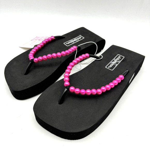NWT Vintage 90s Y2K Xhilaration Platform Pink Pearl Strap Flip Flop Sandals 7 - Picture 5 of 16
